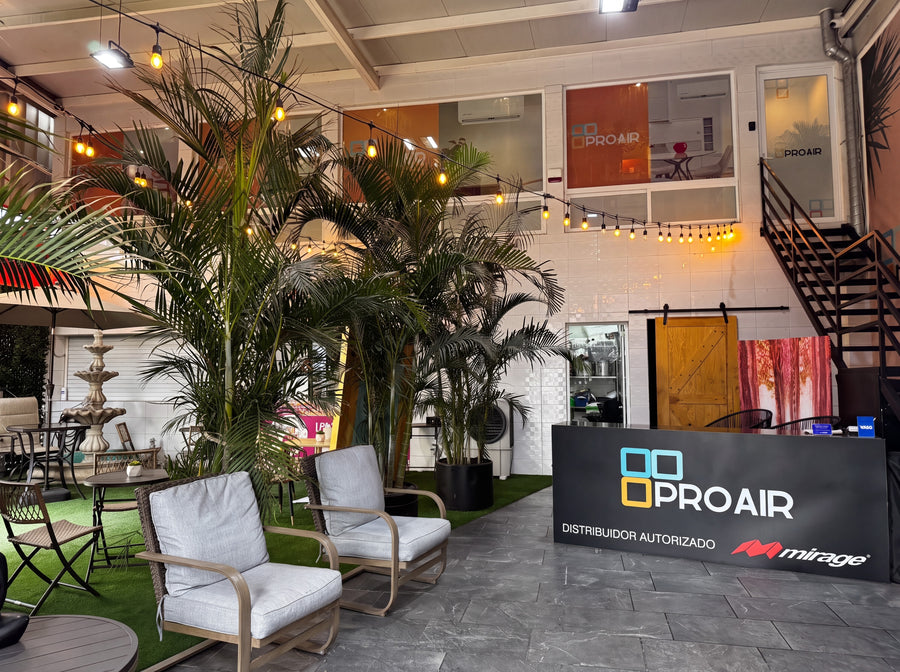 Showroom de la sucursal ProAir en Monterrey con la recepción de distribuidor autorizado Mirage